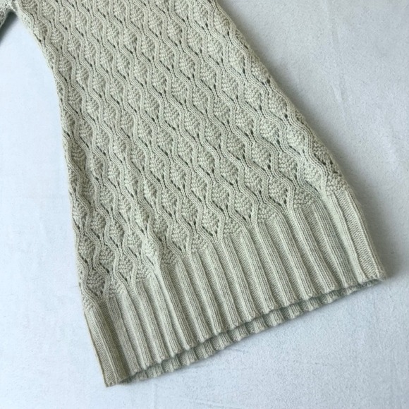 Cynthia Rowley Beige Angora Wool Blend Cowl Neck Cable Knit Sweater Dress XS - Picture 8 of 13